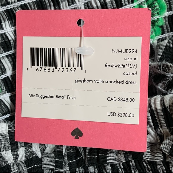 KATE SPADE Gingham Voile SMOCKED DRESS! - Picture 10 of 12